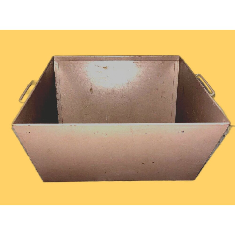 Mid-Century Metal Industrial Storage Bin with Handles